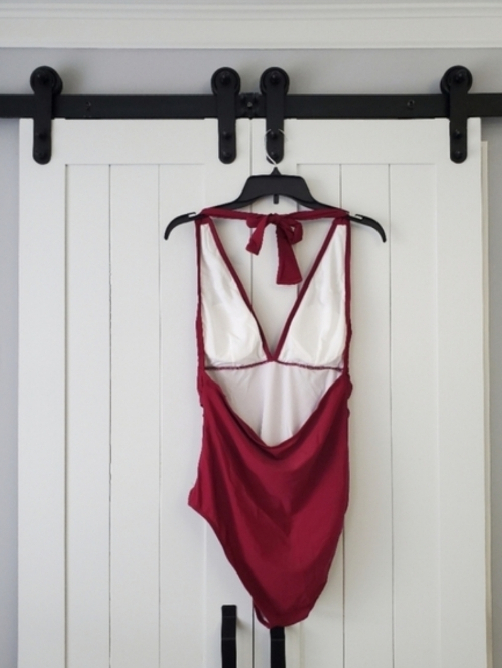 CUPSHE V- Neck One Piece Halter Backless Ruched Tummy Control Swimsuit. NEW! - Picture 2 of 10